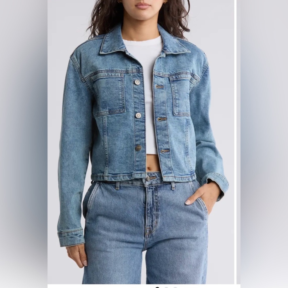 NWT Hudson Jeans Micro Crop Denim Jacket Sz M